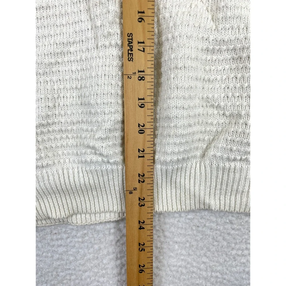 Leon Levin Hand Loomed Knit Sweater Vest Women's S White‎ Pink Blue  Ramie VTG - Picture 3 of 11